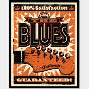 Bold Retro Style Blues Poster Posters and Art